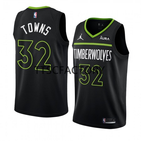 Maillot Homme Minnesota Timberwolves Karl-Anthony Towns 32 Jordan 2022-23 Statement Edition Noir Swingman